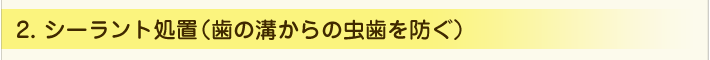 シーラント処置（歯の溝からの虫歯を防ぐ）